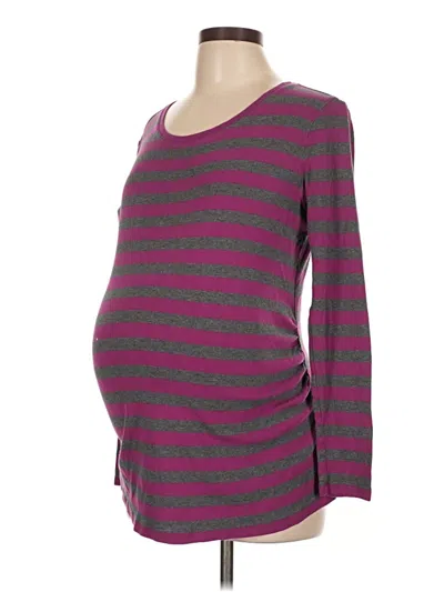 Pre-owned Gap - Maternity Long Sleeve T-shirt In Burgundy