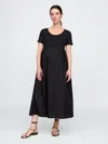 Gap Maternity Mixed Media Maxi Dress In Black