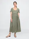 Gap Maternity Mixed Media Maxi Dress In Mesculen Green