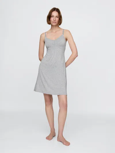 Gap Maternity Modal Nursing Pj Dress In Light Grey