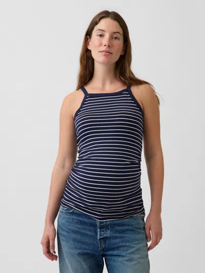 Gap Maternity Modern Apron-neck Tank Top In Blue