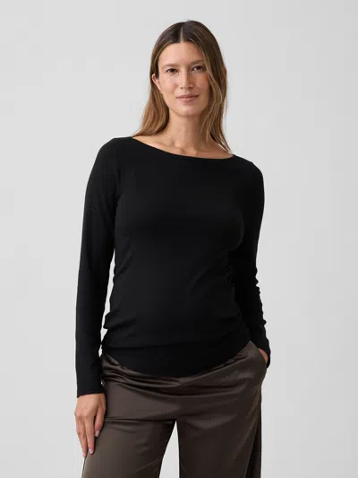 Gap Maternity Modern Boatneck T-shirt In Black