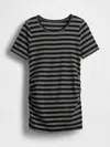 Gap Maternity Modern Crewneck T-shirt In Black & White Stripe