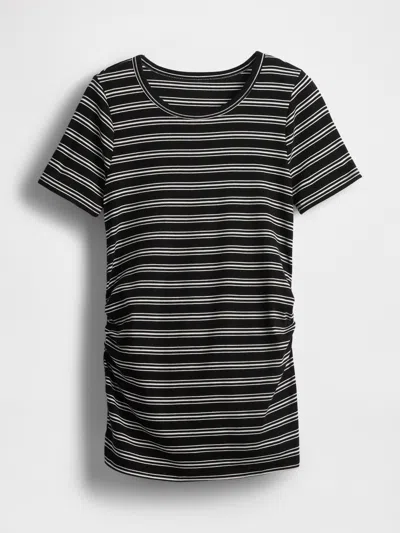 Gap Maternity Modern Crewneck T-shirt In Black & White Stripe