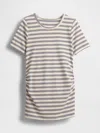 Gap Maternity Modern Crewneck T-shirt In Off White & Navy Blue Stripe