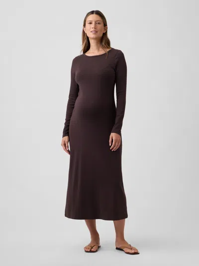 Gap Maternity Modern T-shirt Dress In Terra Brown