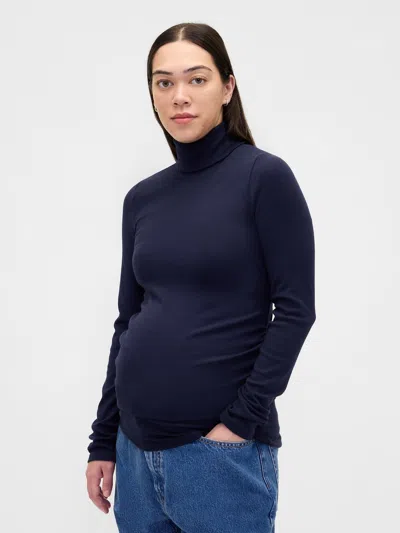 Gap Maternity Modern Turtleneck Shirt In Blue