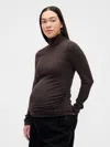 Gap Maternity Modern Turtleneck Shirt In Brown