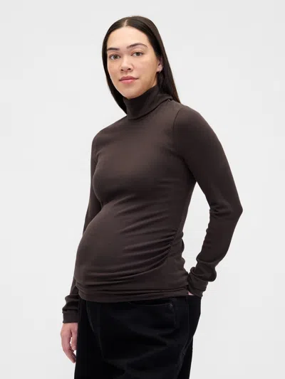 Gap Maternity Modern Turtleneck Shirt In Brown