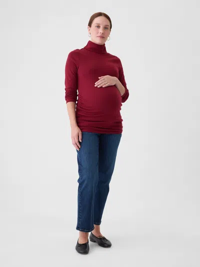 Gap Maternity Modern Turtleneck Shirt In Red Delicious
