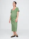 Gap Maternity Rib Midi Dress In Twig