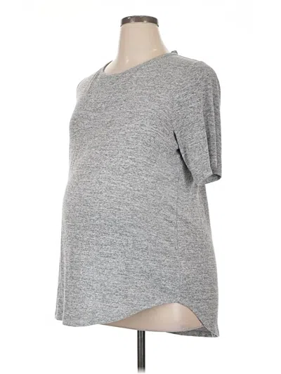 Pre-owned Gap - Maternity Short Sleeve Top Gray Crew Neck Tops