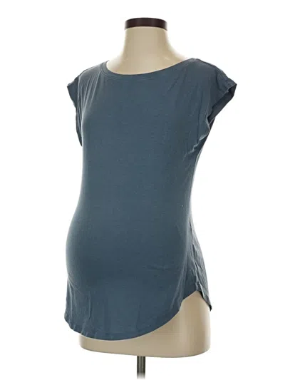 Pre-owned Gap - Maternity Short Sleeve Top Gray Scoop Neck Tops