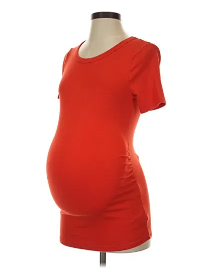 Pre-owned Gap - Maternity Short Sleeve Top Orange Scoop Neck Tops