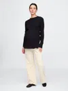 Shop Gap Maternity Side-button Rib Sweater In Black
