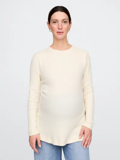 Gap Maternity Side-button Rib Sweater In Chino