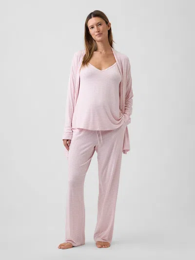 Gap Maternity Softest Modal 3-piece Set In Pink And White Stripe