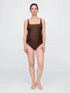 Gap Maternity Square Neck One-piece Swimsuit In Chocolate Bar Brown