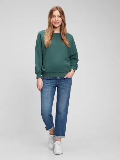 Gap Maternity True Waistband Full Panel Girlfriend Jeans With Washwell In Medium Wash