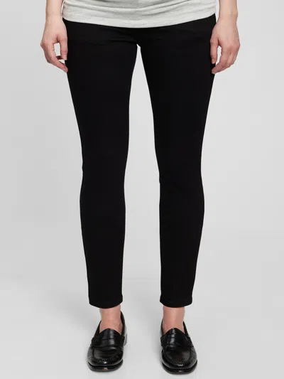 Gap Maternity True Waistband Full Panel True Skinny Jeans With Washwell In Black Wash