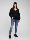Gap Maternity True Waistband Full Panel True Skinny Jeans With Washwell In Medium Destroy