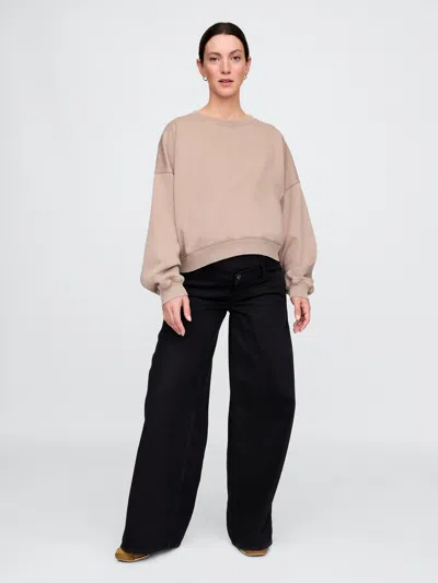 Gap Maternity True Waistband Full Panel Ultrasoft Baggy Jeans In Black