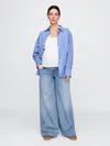 Gap Maternity True Waistband Full Panel Ultrasoft Baggy Jeans In Light Denim