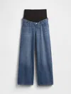 Gap Maternity True Waistband Full Panel Ultrasoft Baggy Jeans In Medium Indigo