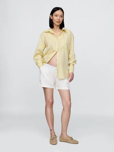 Gap Maternity Under Belly Linen-cotton Easy Shorts