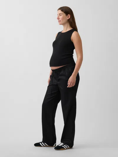Gap Maternity Under Belly Twill Pants In Black