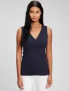 Gap Maternity Organic Cotton V-neck Nursing Tank Top In Navy Uniform