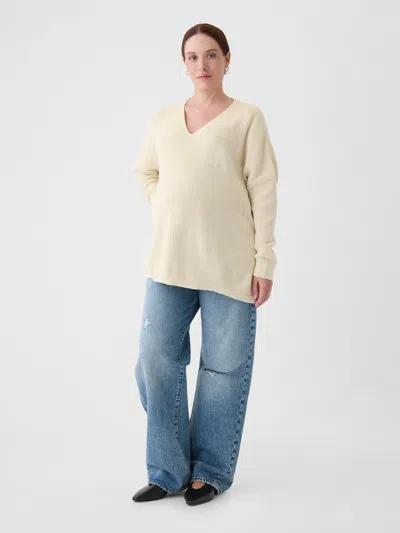 Gap Maternity V-neck Sweater In Chino Beige