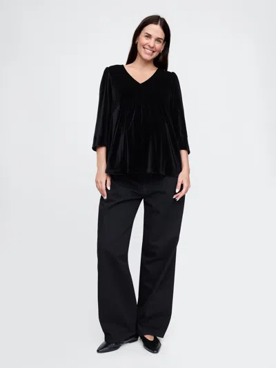 Gap Maternity Velvet Top In Black