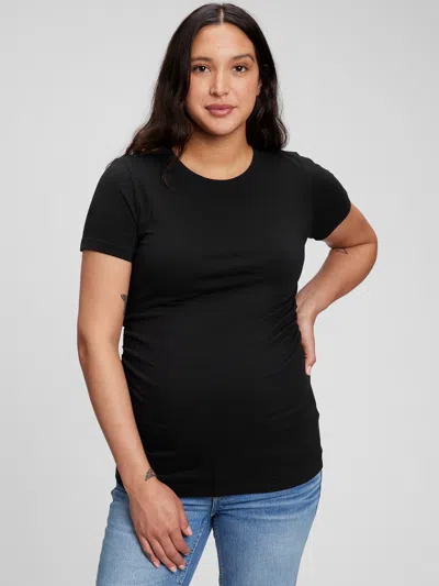 Gap Maternity Organic Cotton Vintage Crew T-shirt In Black