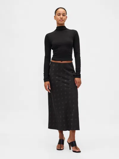 Gap Maxi Slip Skirt In Black