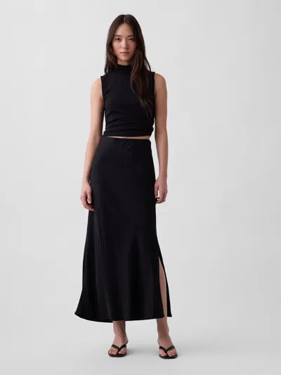 Gap Maxi Slip Skirt In Black