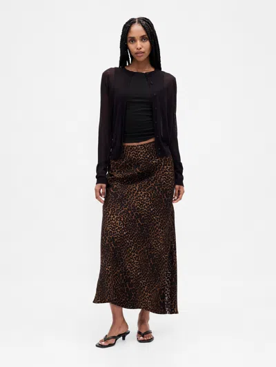 Gap Maxi Slip Skirt In Brown