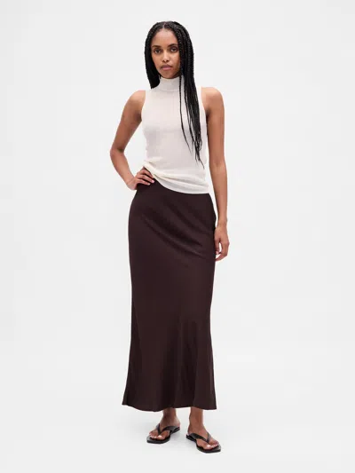 Gap Maxi Slip Skirt In Brown