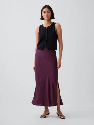 Gap Maxi Slip Skirt In Burgundy Bordeaux
