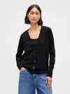 Gap Merino Boyfriend Cardigan In Black