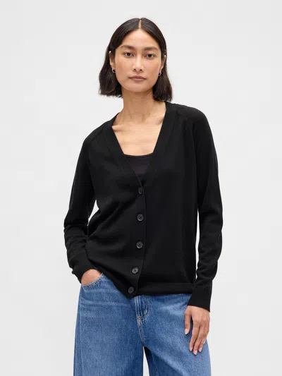 Gap Merino Boyfriend Cardigan In Black