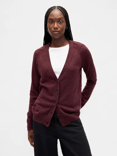 Gap Merino Boyfriend Cardigan In Red