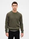 Gap Merino Wool-blend Cable-knit Sweater In Gray