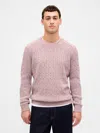 Gap Merino Wool-blend Cable-knit Sweater In Pink