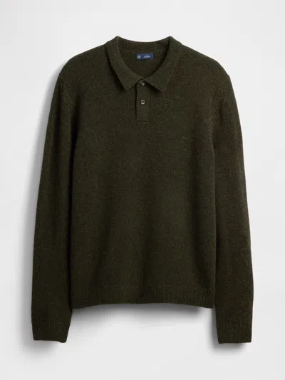 Gap Merino Wool-blend Polo Shirt Sweater In Green