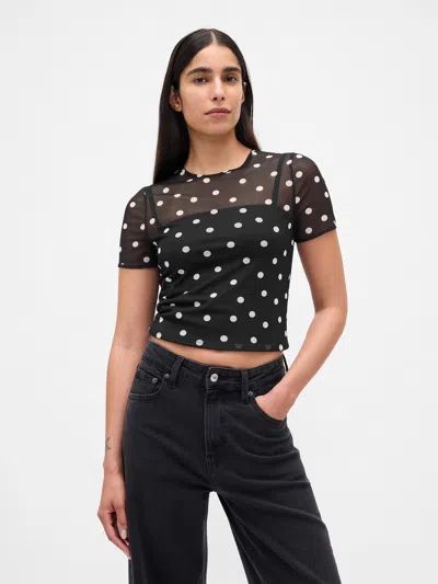 Gap Mesh Crop T-shirt In Multi