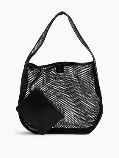 Gap Mesh Hobo Bag In Black