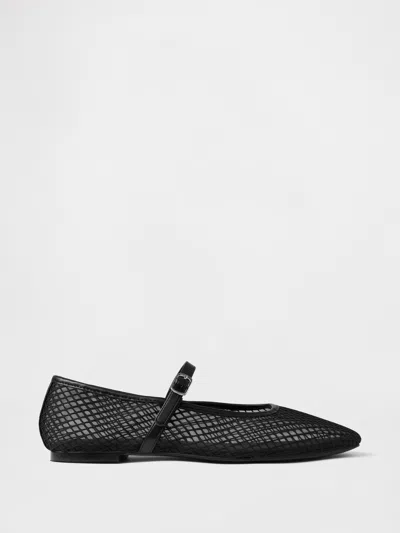 Gap Mesh Mary Jane Flats In Black