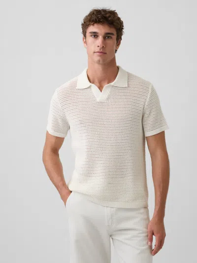 Gap Mesh Polo Shirt Sweater