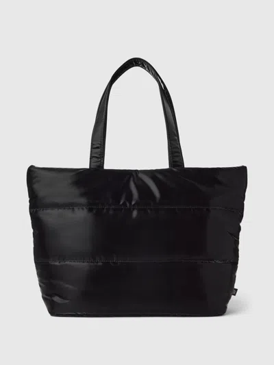 Gap Metallic Puffer Tote Bag In Black